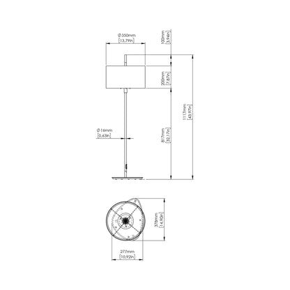 Lagoon Outdoor Floor Lamp - line drawing.
