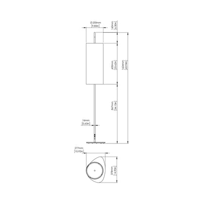 Lagoon Outdoor Floor Lamp - line drawing.
