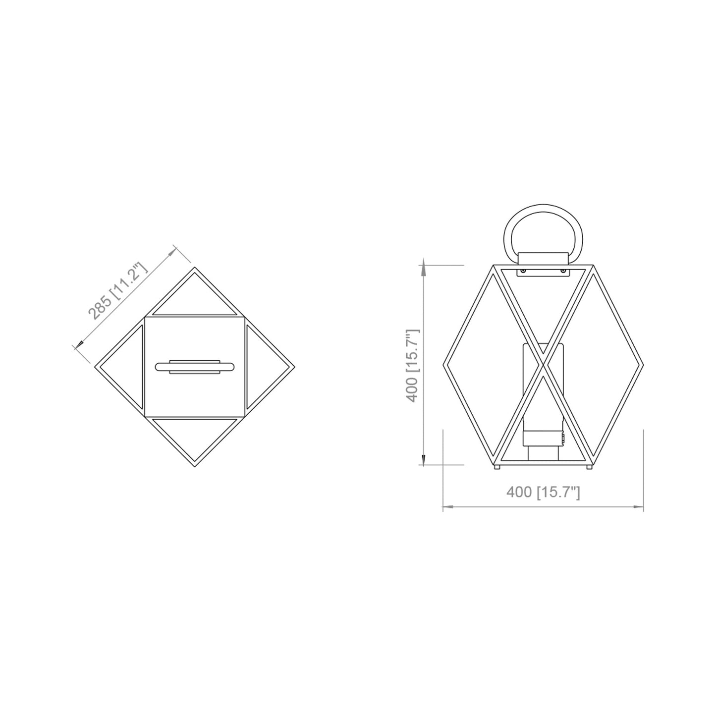 Muse Outdoor Floor Lamp - line drawing.