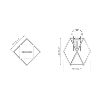 Muse Outdoor LED Rechargeable Floor Lamp - line drawing.