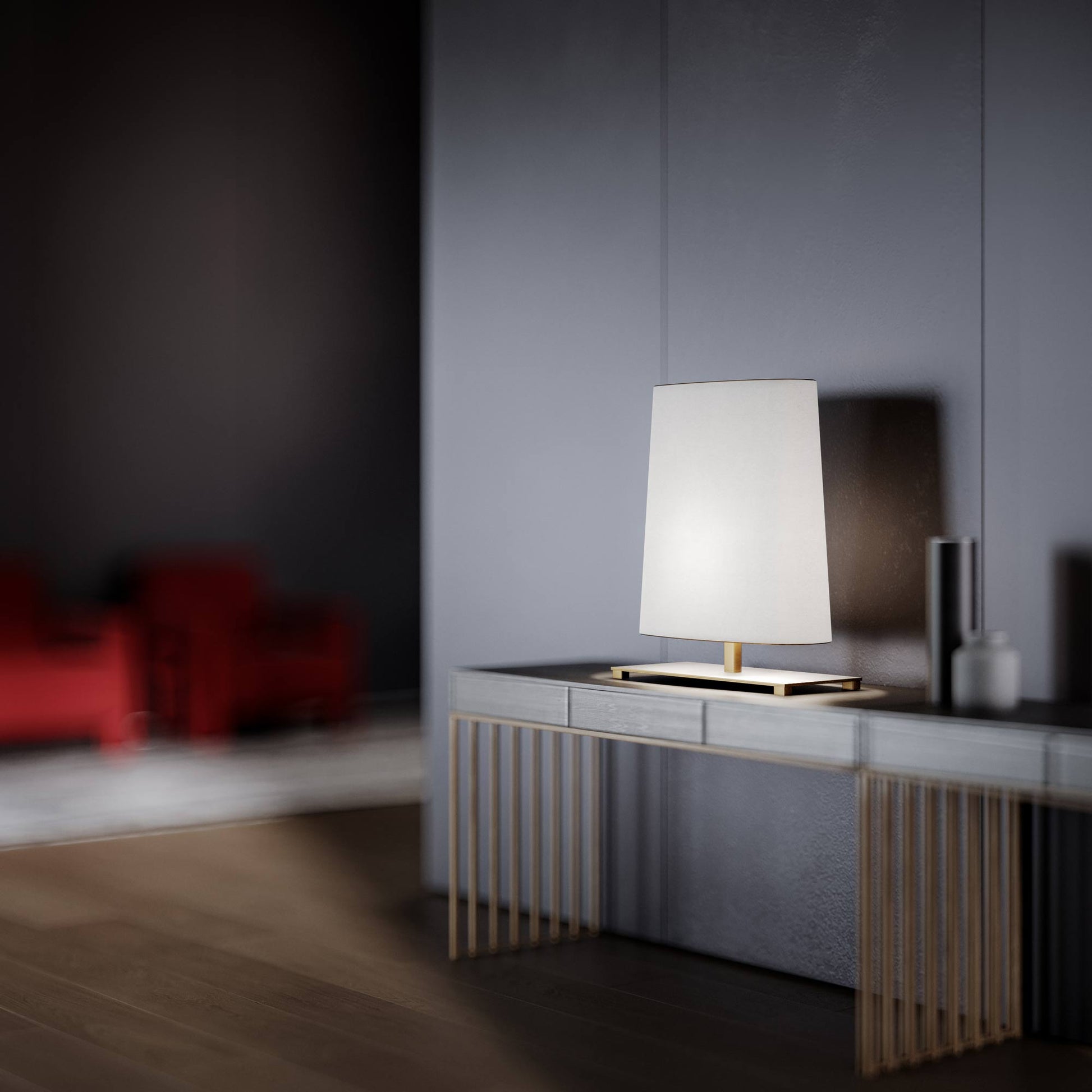 Ovale Table Lamp in living room.