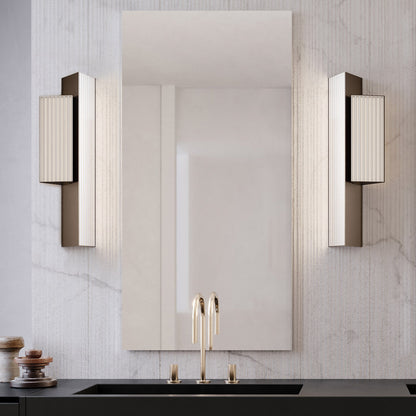 Stick LED Double Wall Light in bathroom.