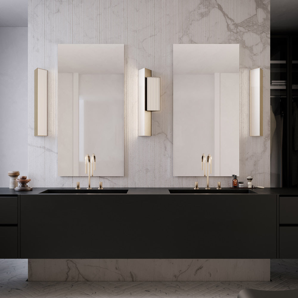 Stick LED Double Wall Light in bathroom.