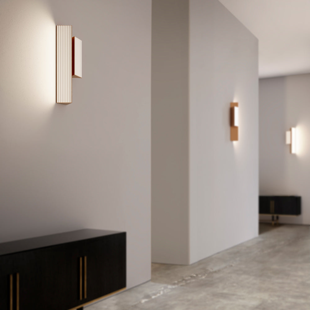 Stick LED Double Wall Light in hallway.