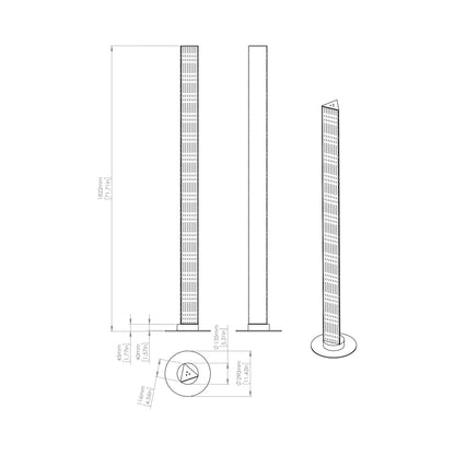 Stick LED Floor Lamp - line drawing.