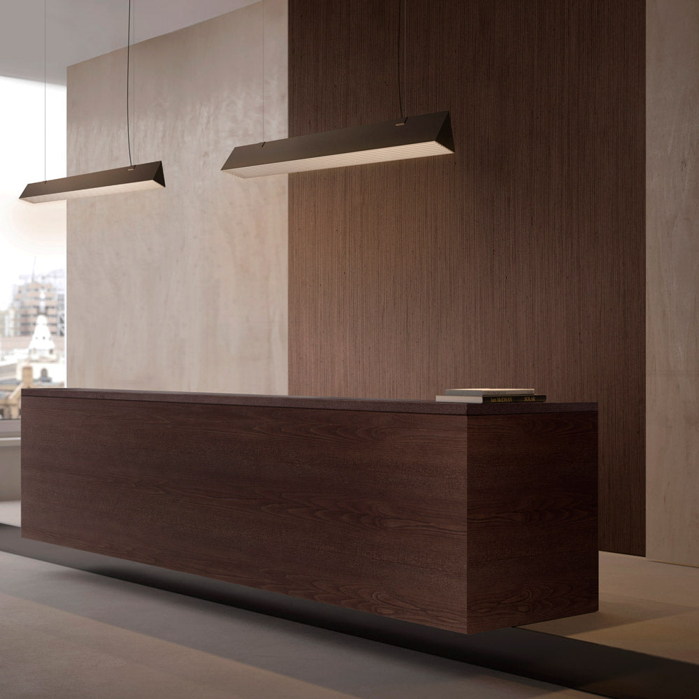 Stick LED Pendant Light in lobby.