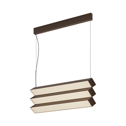 Stick LED Trio Pendant Light in Brushed Bronze Nickel.