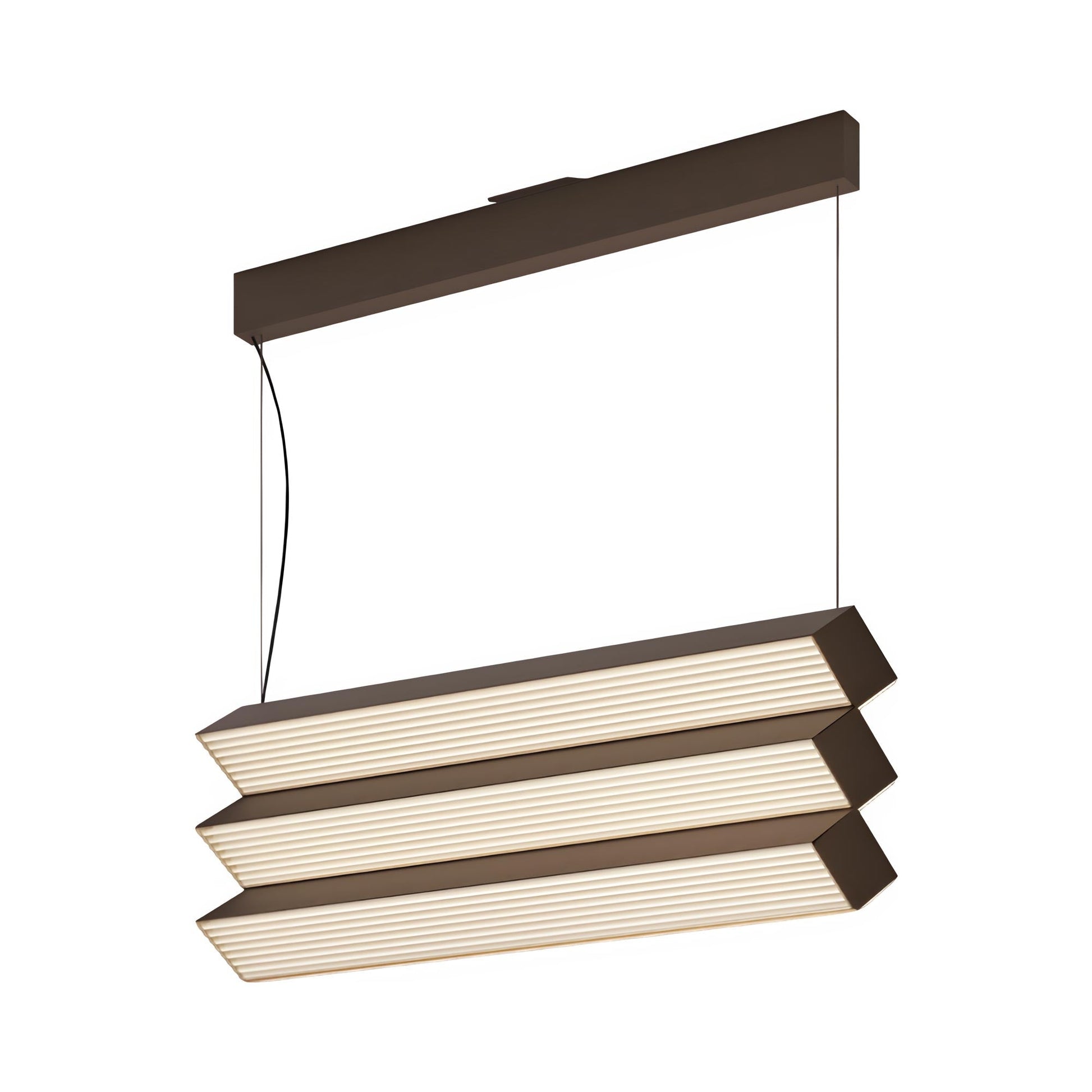 Stick LED Trio Pendant Light in Brushed Bronze Nickel.