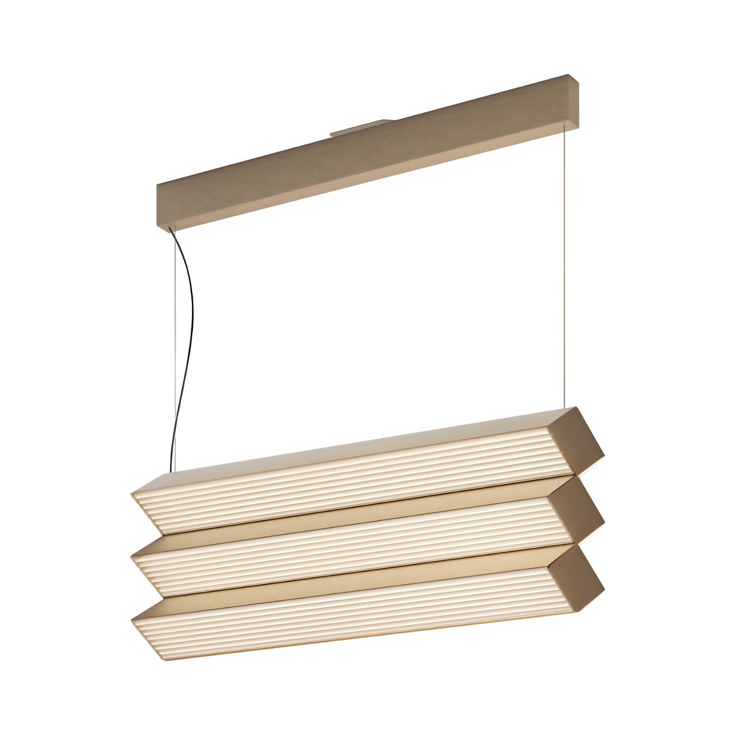 Stick LED Trio Pendant Light in Satin Golden Nickel.