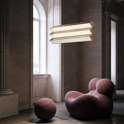 Stick LED Trio Pendant Light in living room.