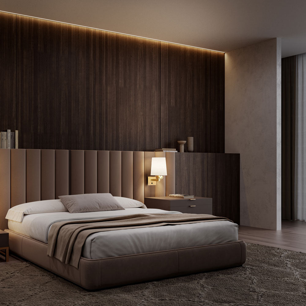 Tonda LED Wall Light in bedroom.