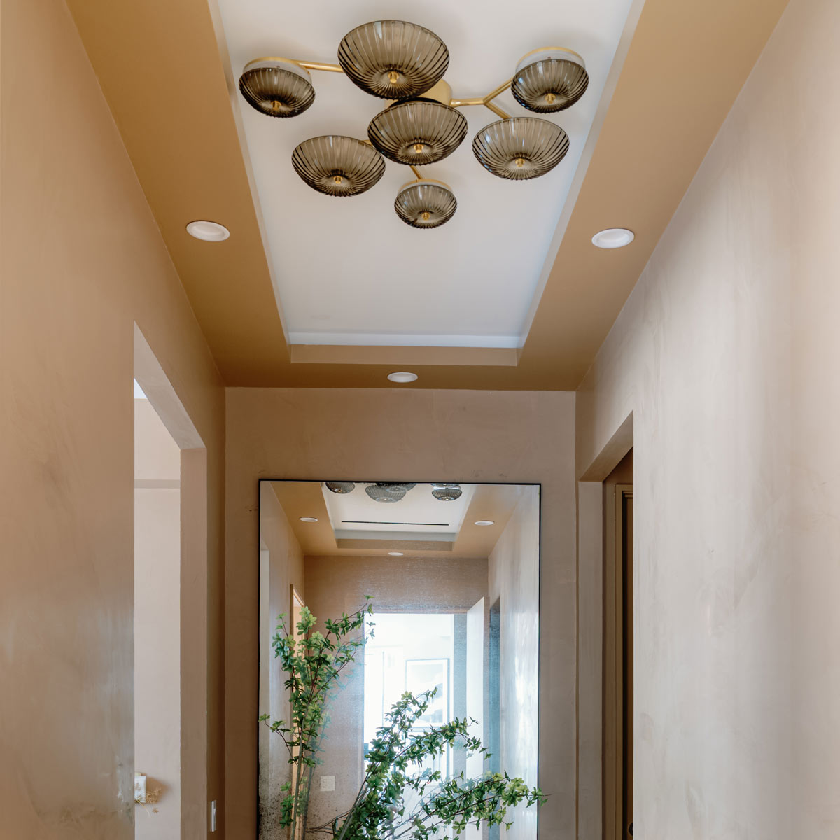 Birmingham LED Flush Mount Ceiling Light in hallway.