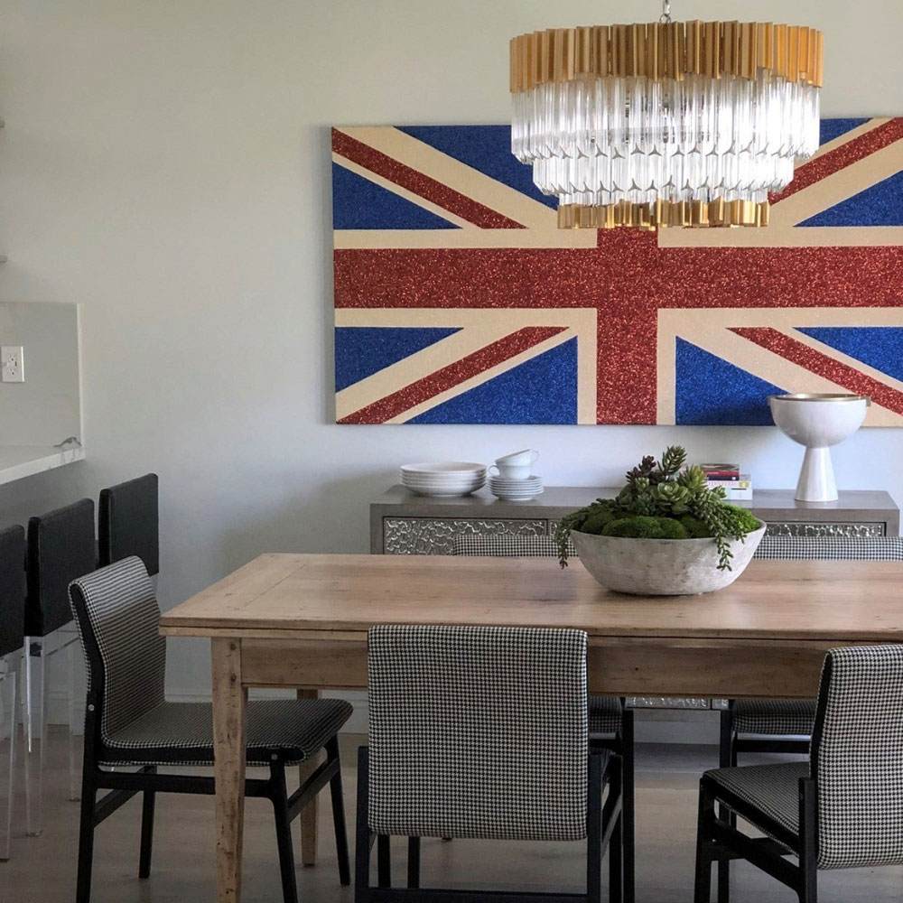Charisma Chandelier in dining room.