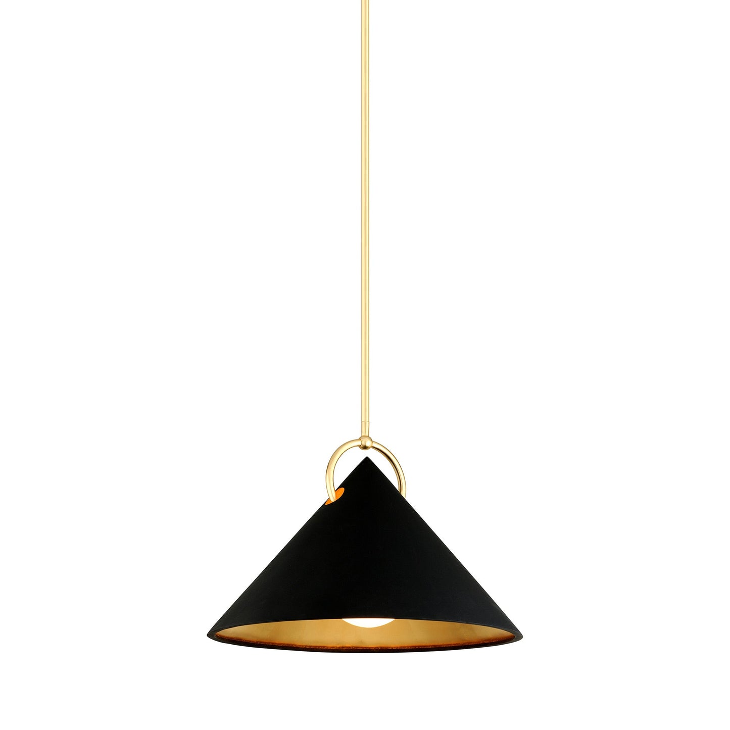 Charm Pendant Light in Gold Leaf/Soft Black (Medium).