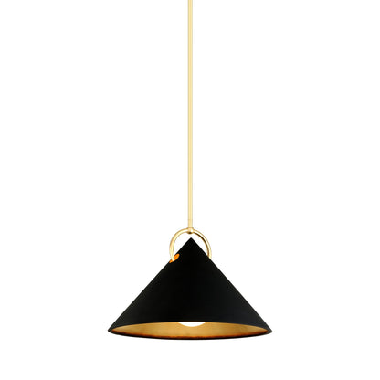 Charm Pendant Light in Gold Leaf/Soft Black (Medium).