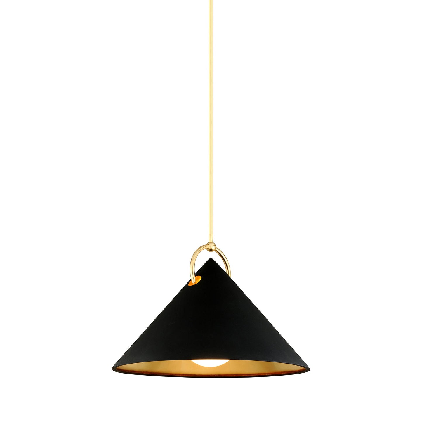Charm Pendant Light in Gold Leaf/Soft Black (Large).