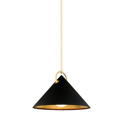 Charm Pendant Light in Gold Leaf/Soft Black (Large).