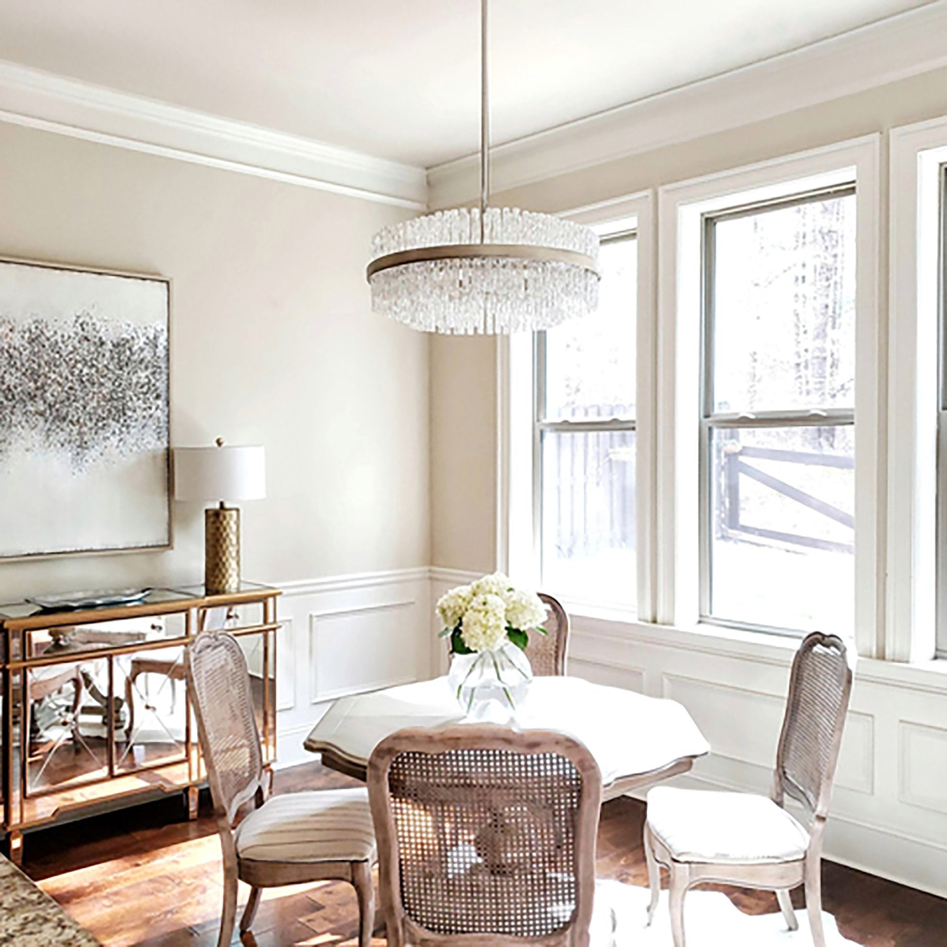 Chime Pendant Light in living room.