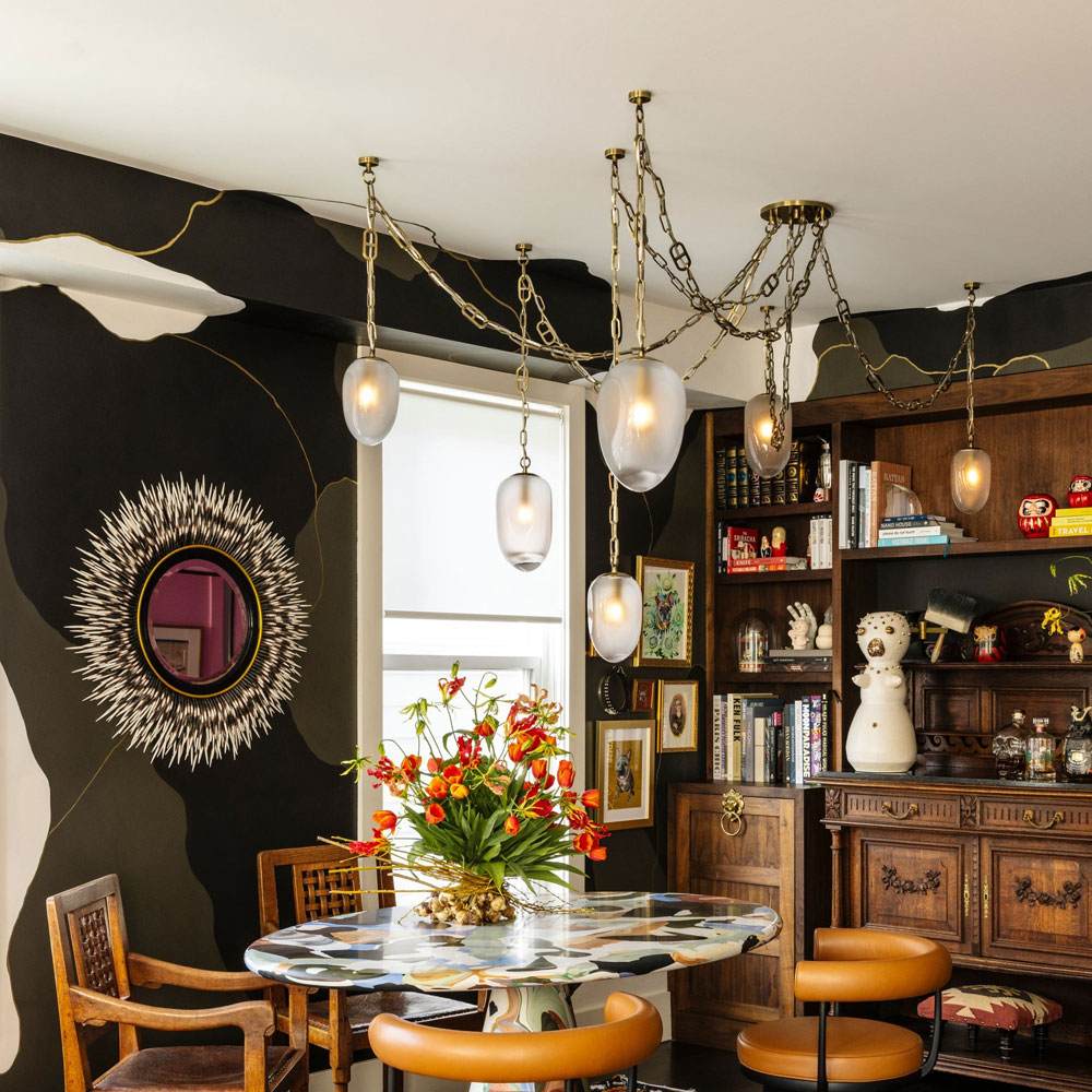 Daith Chandelier in living room.