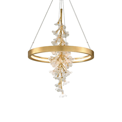 Jasmine LED Chandelier in Gold Leaf (Small).