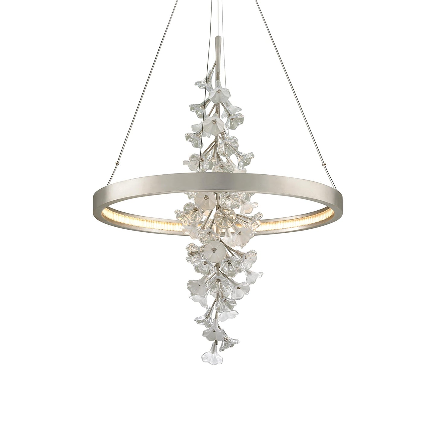 Jasmine LED Chandelier in Silver Leaf (Medium).