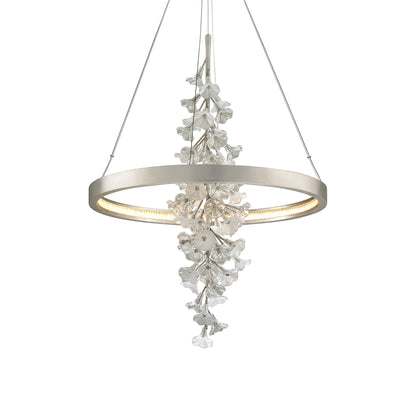 Jasmine LED Chandelier in Silver Leaf (Medium).