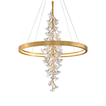 Jasmine LED Chandelier in Gold Leaf (Large).