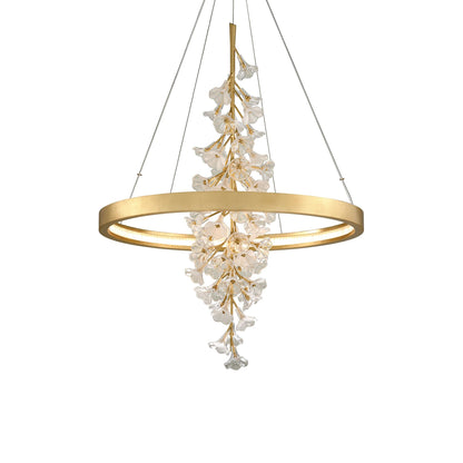Jasmine LED Chandelier in Gold Leaf (Medium).