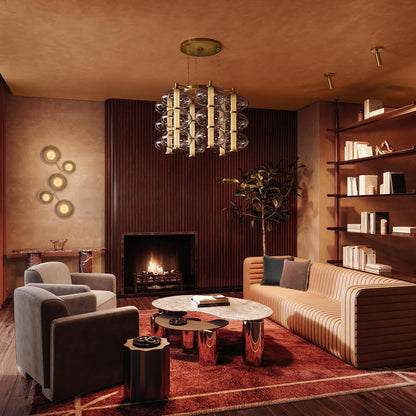 Toulouse LED Chandelier in living room.