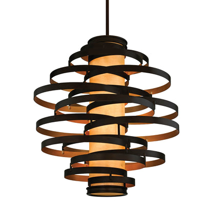 Vertigo Chandelier in Bronze/Gold Leaf (Large).