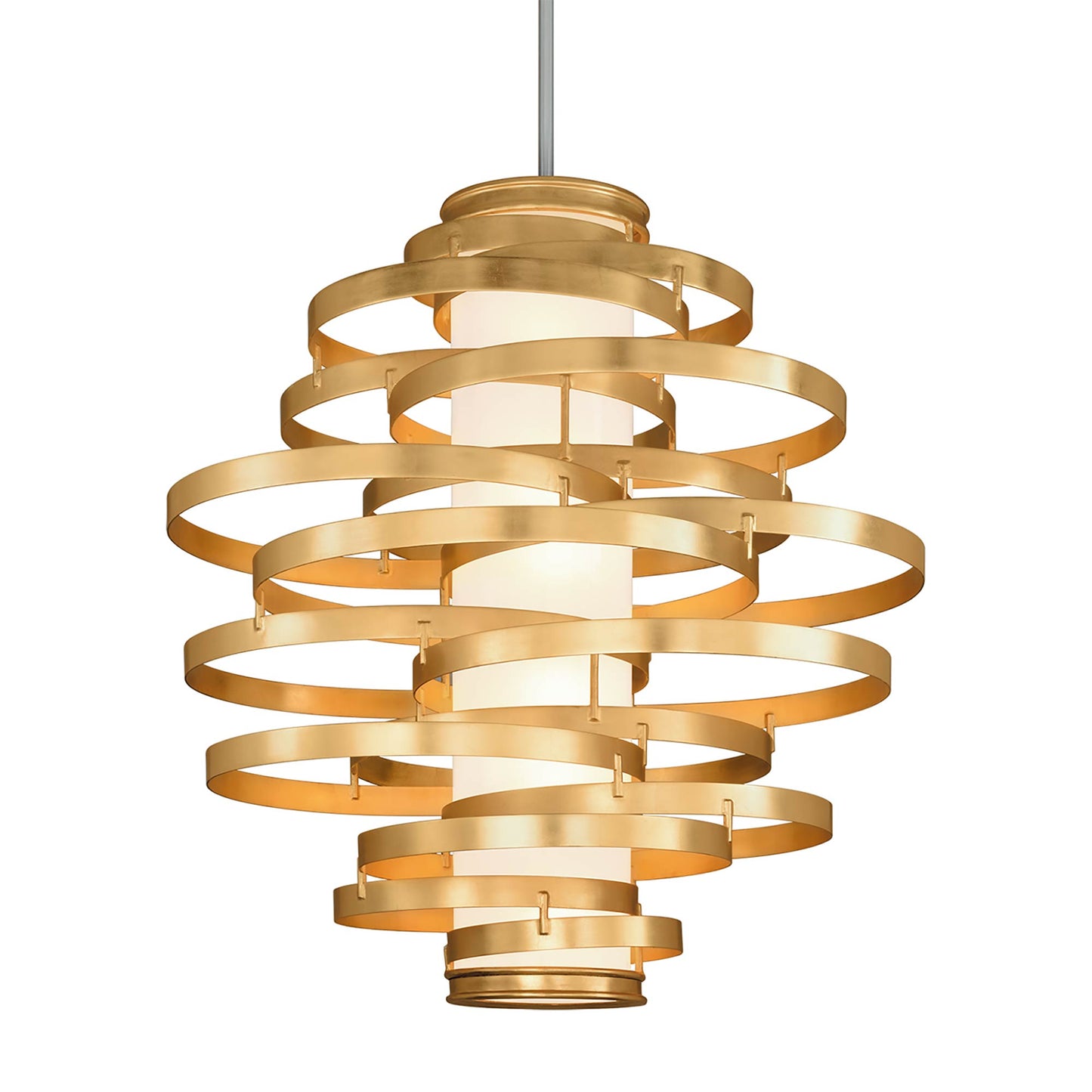 Vertigo Chandelier in Gold Leaf (Large).