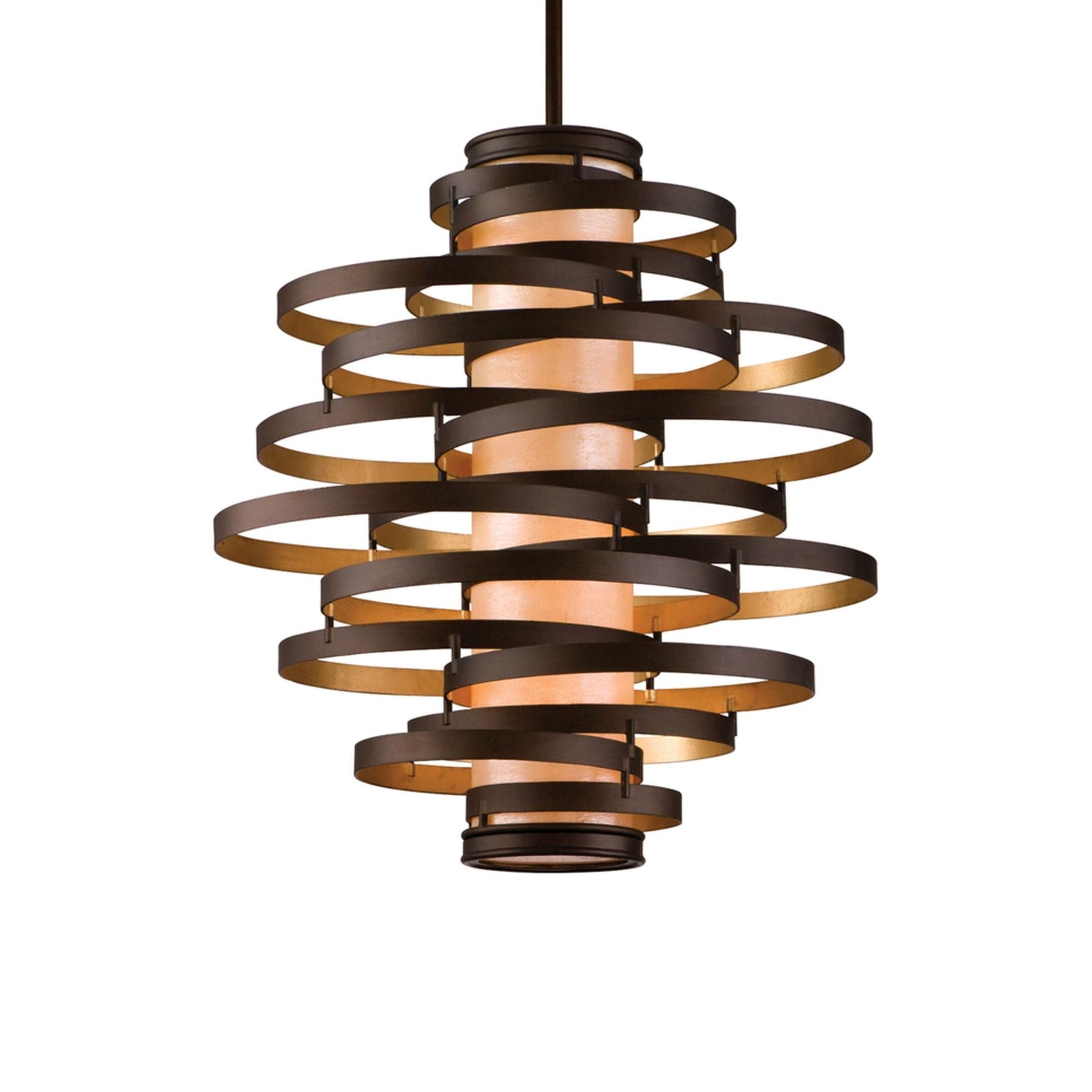 Vertigo Chandelier in Bronze/Gold Leaf (Medium).