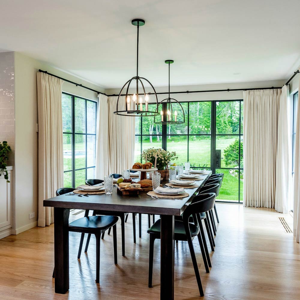Abbott Chandelier in dining room.