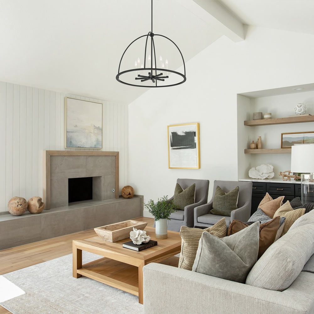 Abbott Chandelier in living room.