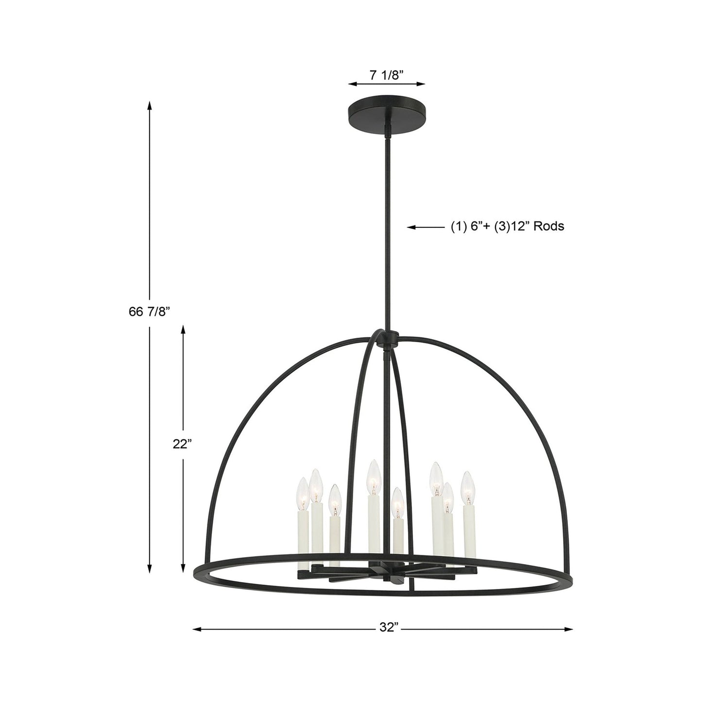 Abbott Chandelier - line drawing.
