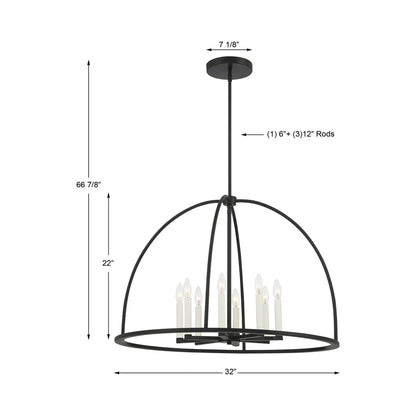 Abbott Chandelier - line drawing.
