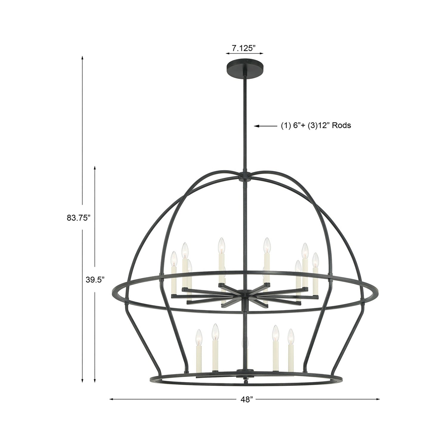 Abbott Chandelier - line drawing.