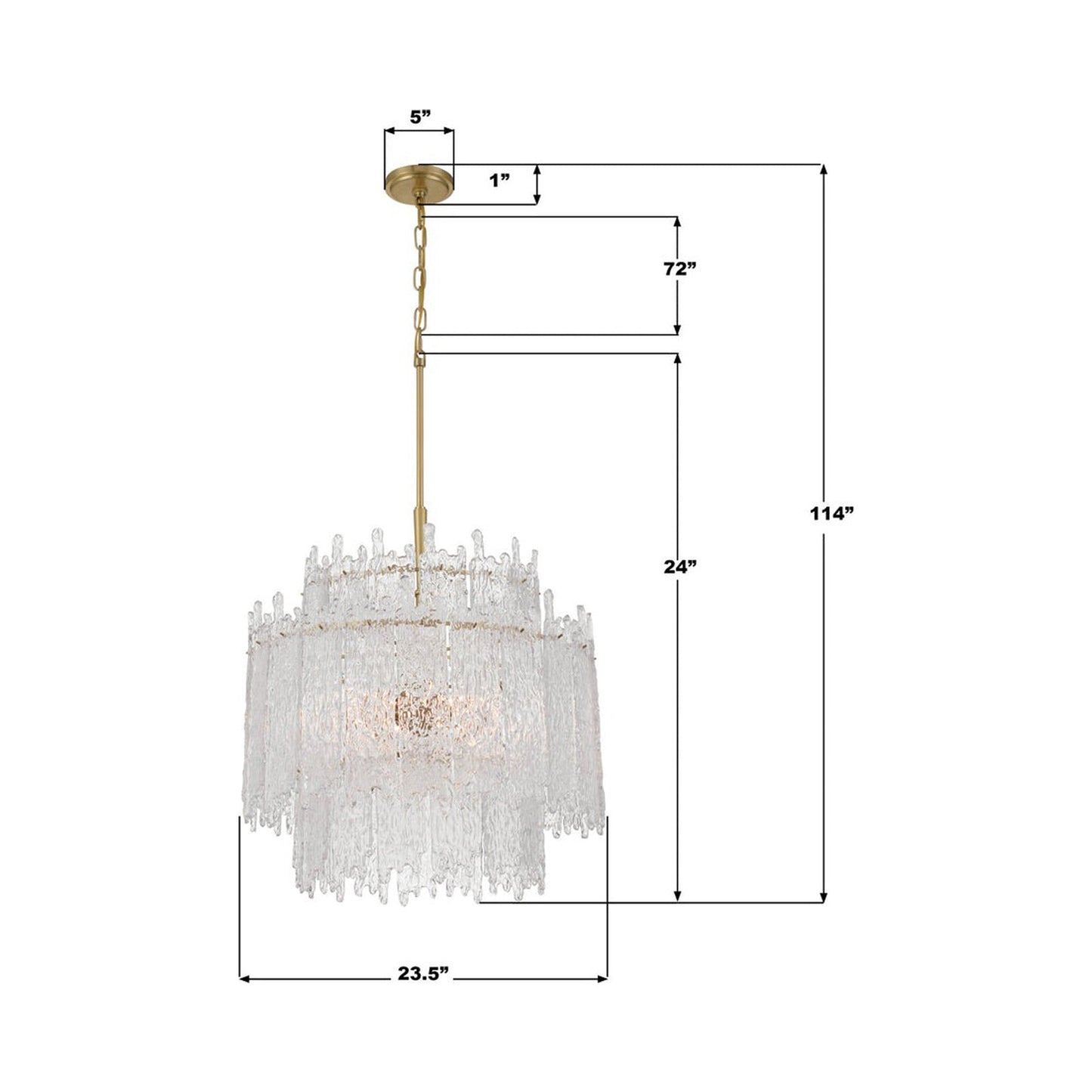 Ackerly Chandelier - line drawing.