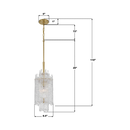 Ackerly Pendant Light - line drawing.