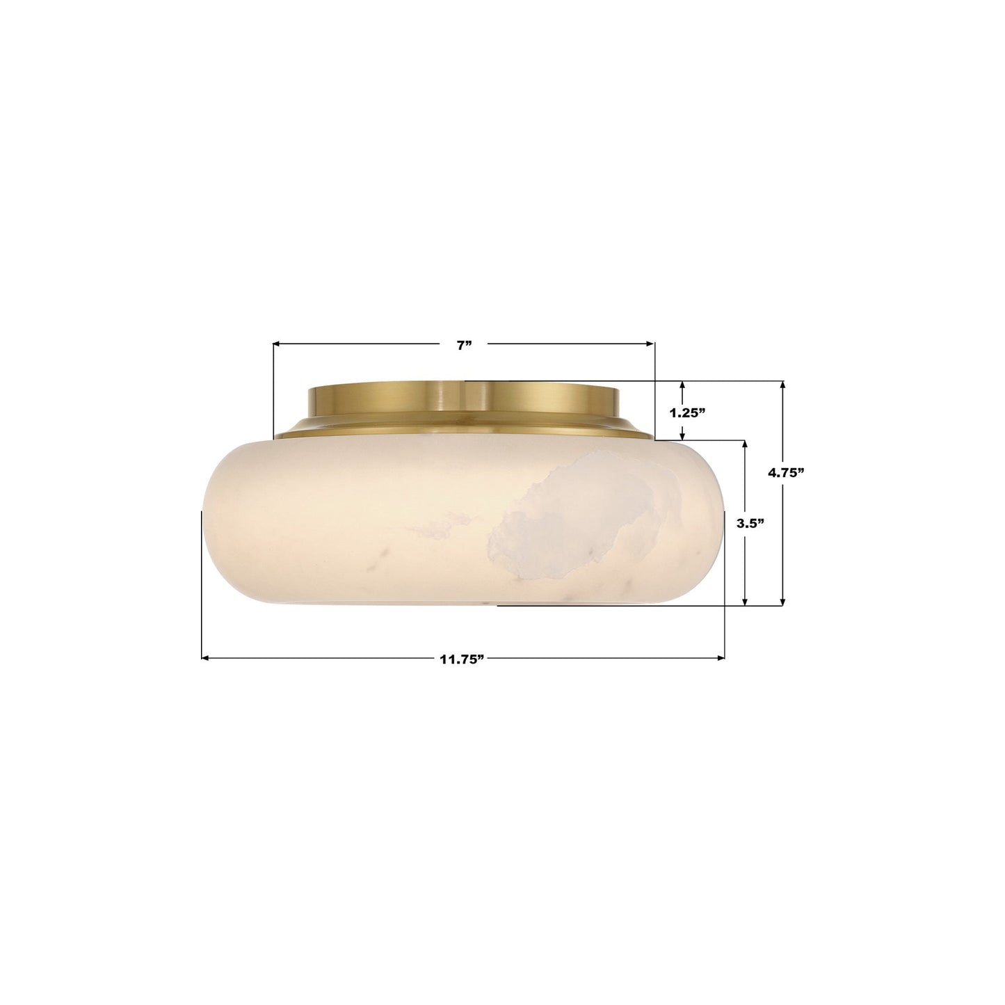 Acme LED Flush Mount Ceiling Light - line drawing.
