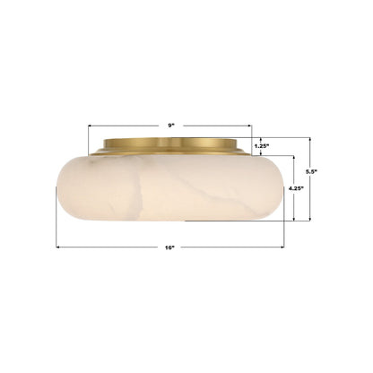 Acme LED Flush Mount Ceiling Light - line drawing.