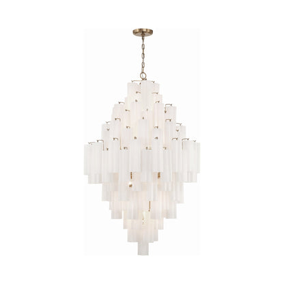 Addis Chandelier in Aged Brass (Tronchi Glass White).