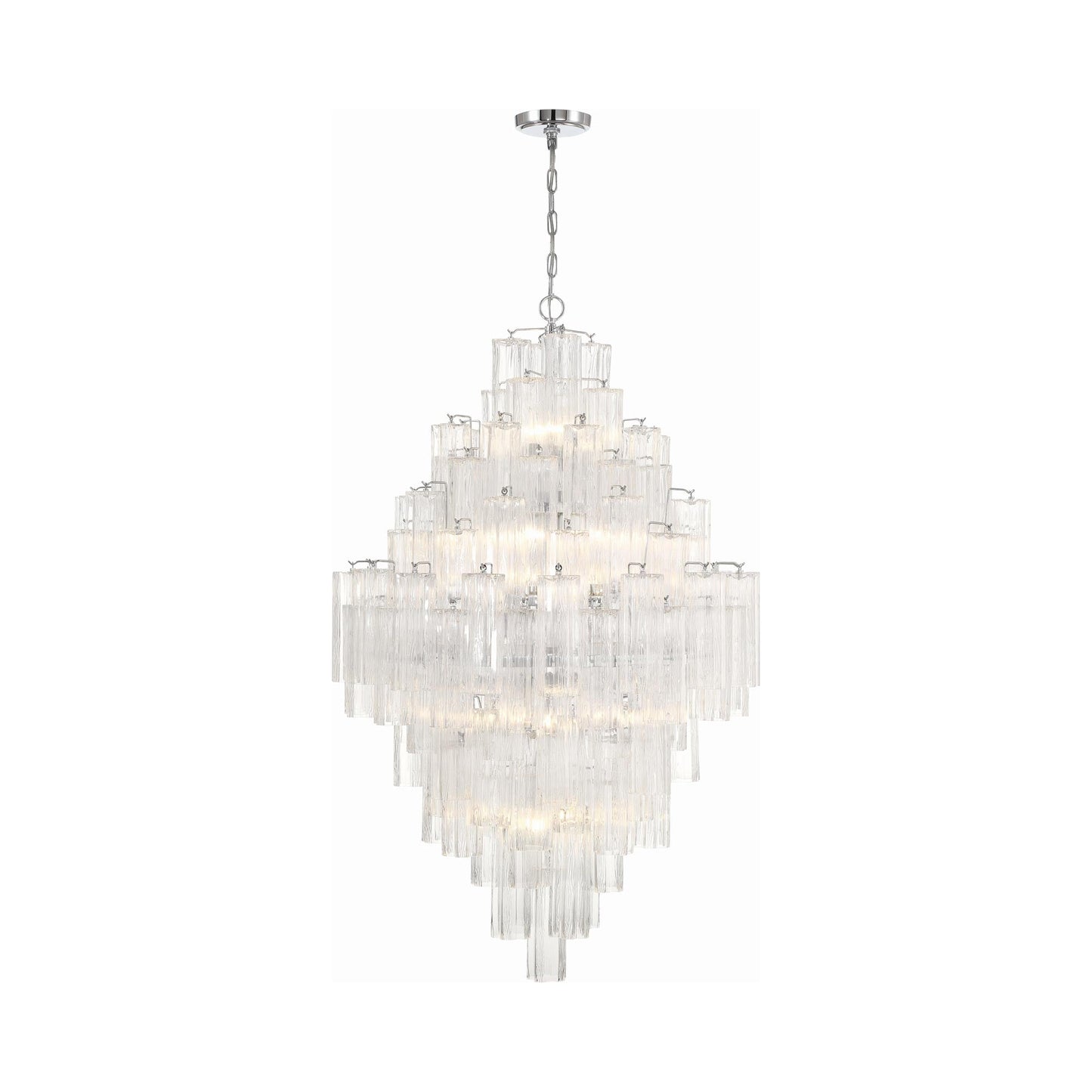 Addis Chandelier in Polished Chrome (Tronchi Glass Clear).