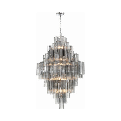 Addis Chandelier in Polished Chrome (Tronchi Glass Smoke).