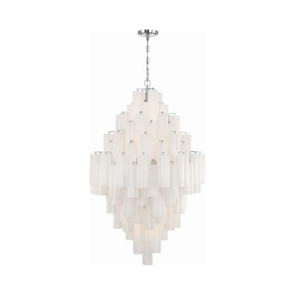 Addis Chandelier in Polished Chrome (Tronchi Glass White).