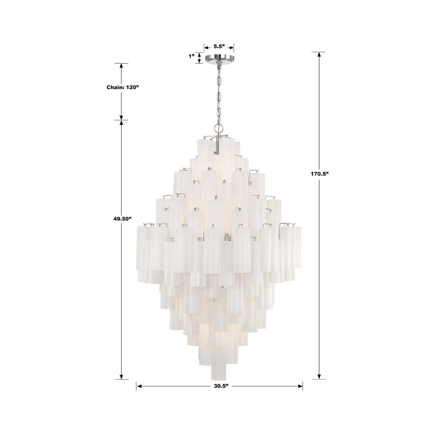 Addis Chandelier - line drawing.