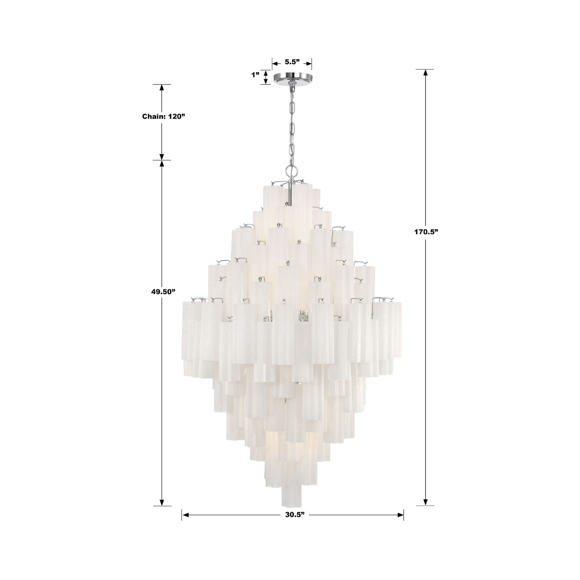 Addis Chandelier - line drawing.