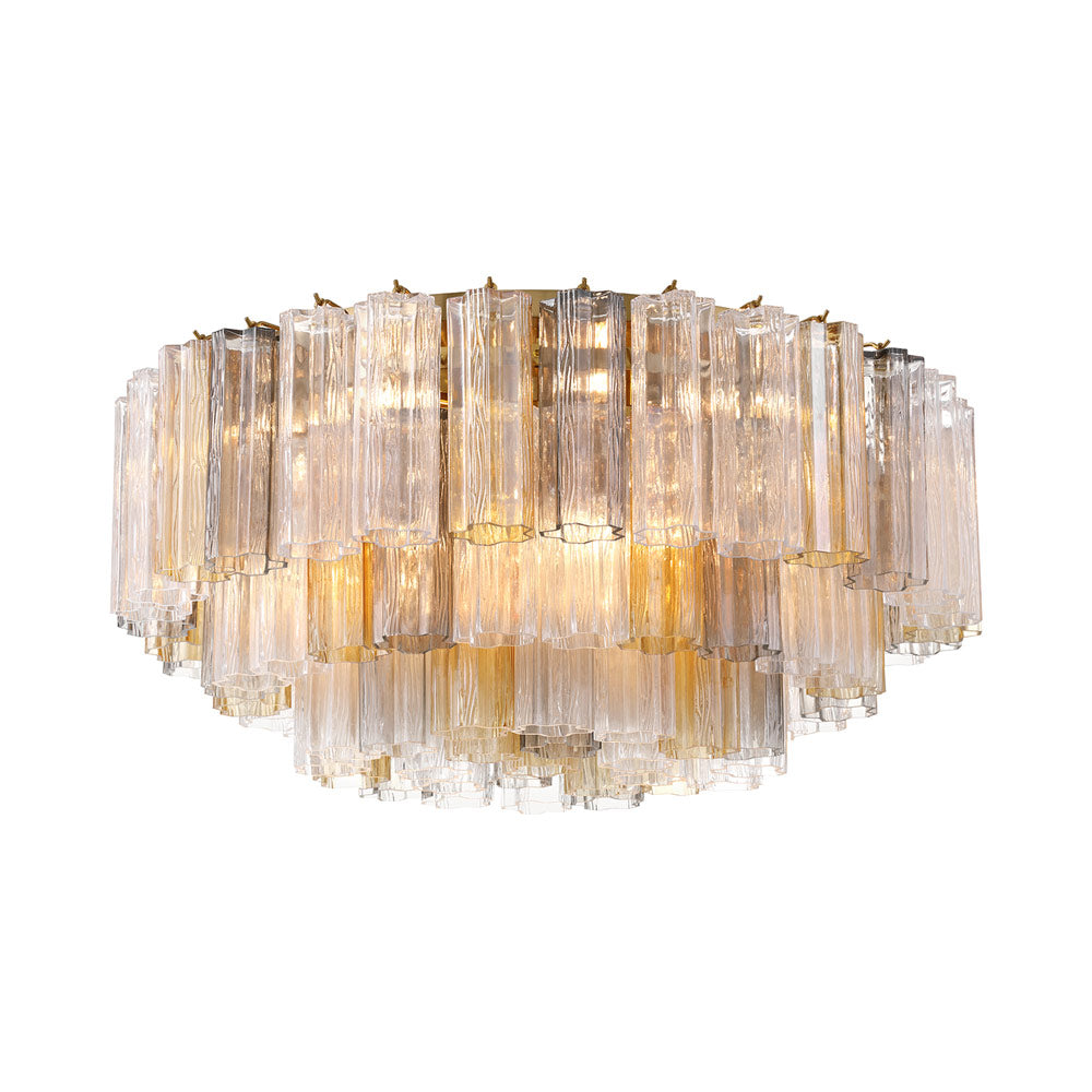 Addis Flush Mount Ceiling Light in Aged Brass/Autumn (16-Light).