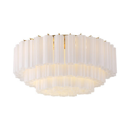 Addis Flush Mount Ceiling Light in Aged Brass/White (16-Light).