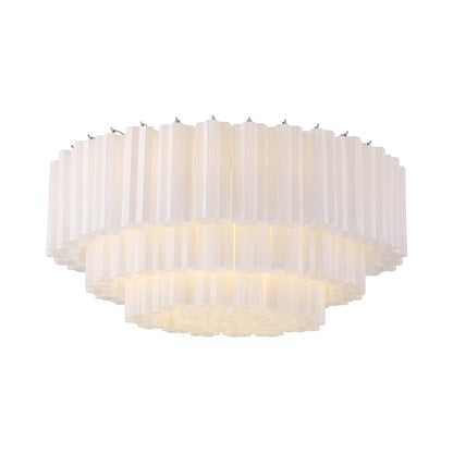Addis Flush Mount Ceiling Light in Polished Chrome/White (16-Light).